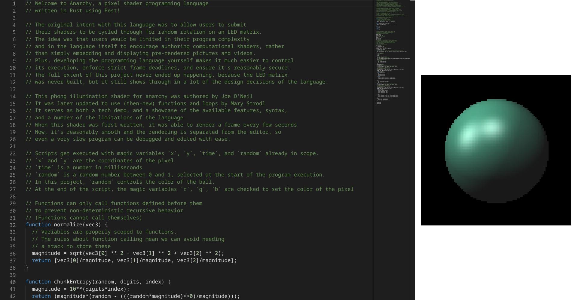 Photo of the live web editor